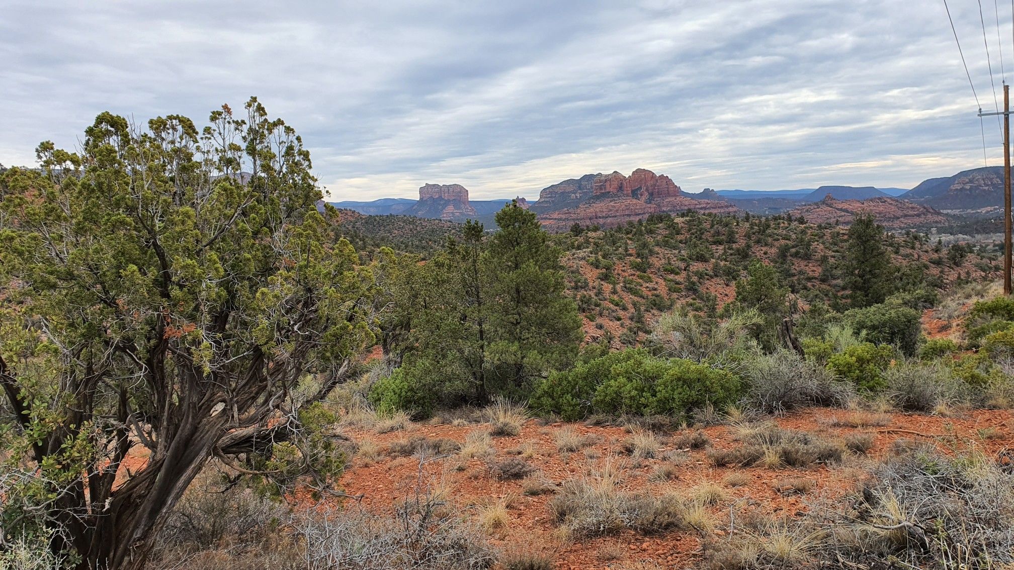 Wide desert landscape with red rock formations under a cloudy sky. - Skywalker, Old Post, and Herkenham Loop