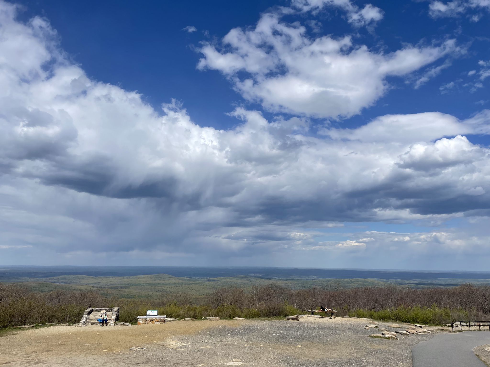 Expansive mountain vista under a dramatic cloudy sky, with distant rain. - Bicentennial, Mountain House and Pine Hill Trail Loop
