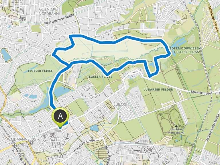 Steg durch das Tegeler Fließ – Tegeler Fließ in Lübars Runde von Berlin