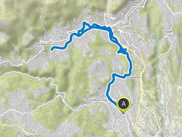 La Colle sur Loup Circuit à partir de La CollesurLoup Tour à vélo