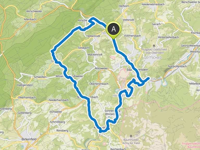 Die blaue Brücke – Naheradweg mit Rastplatz Runde von Idar