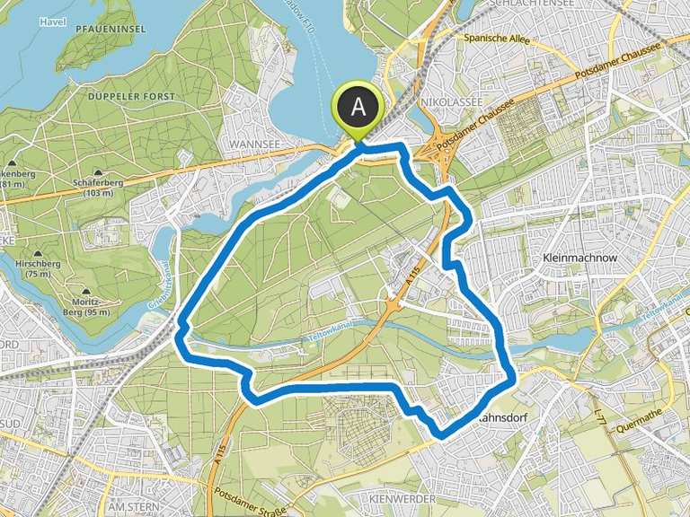 Schleuse Kleinmachnow – am Teltowkanal Runde von Berlin-Wannsee