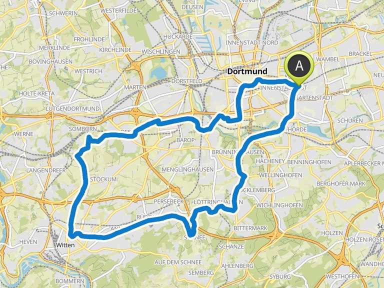 Blick von der Schnettgerbrücke – Rheinischer Esel Runde von Dortmund