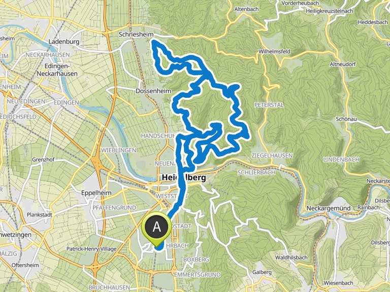 Weißer Stein – Steinbruch Schriesheim Runde von Gneisenaustraße Süd