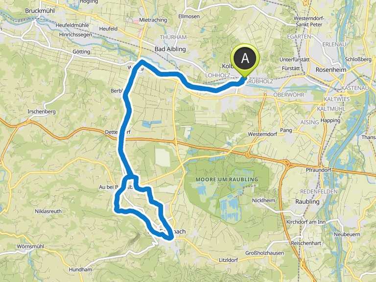 Kurpark Bad Aibling – Alte Spinnerei - Kesselhaus Runde von Au bei Bad