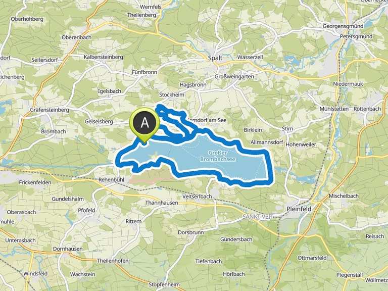 Brombachsee Wakeboardanlage Absberg Loop from Langlau bike Tour