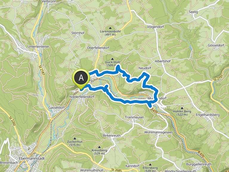 Aussichtspunkt – Burgruine Neideck Runde von Streitberg | Wanderung