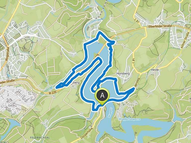Blick auf die Wuppertalsperre – Wuppertalsperre Runde von Lennep