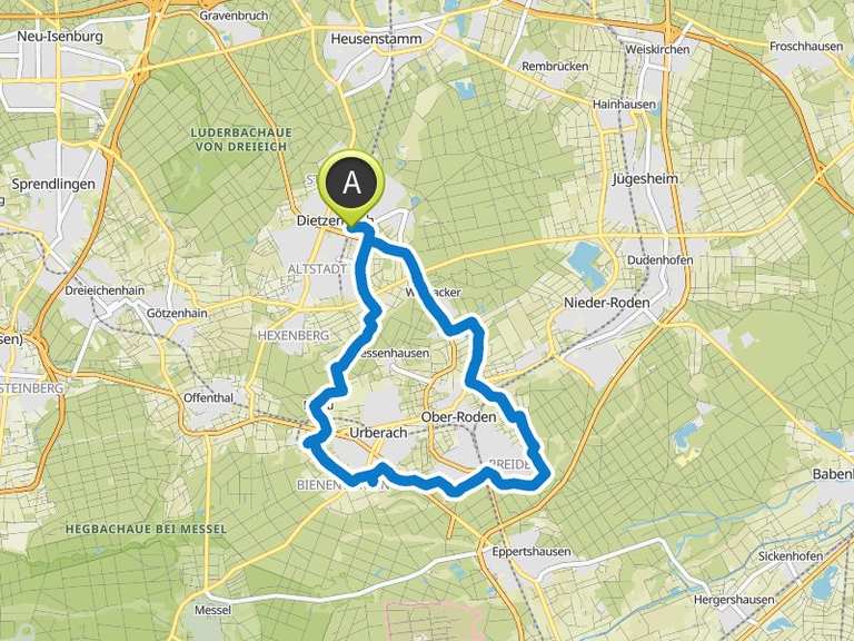 Anglerteich Dietzenbach – Keltendenkmal Rödermark Runde von Dietzenbach