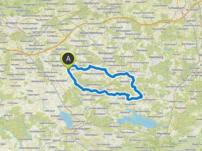 Altstadt Wolframs-Eschenbach – Pflugsmühle Runde von Waizendorf