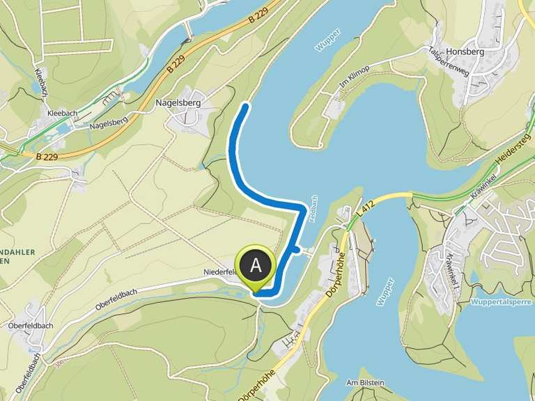 Blick auf die Wuppertalsperre – Wuppertalsperre Runde von Honsberg