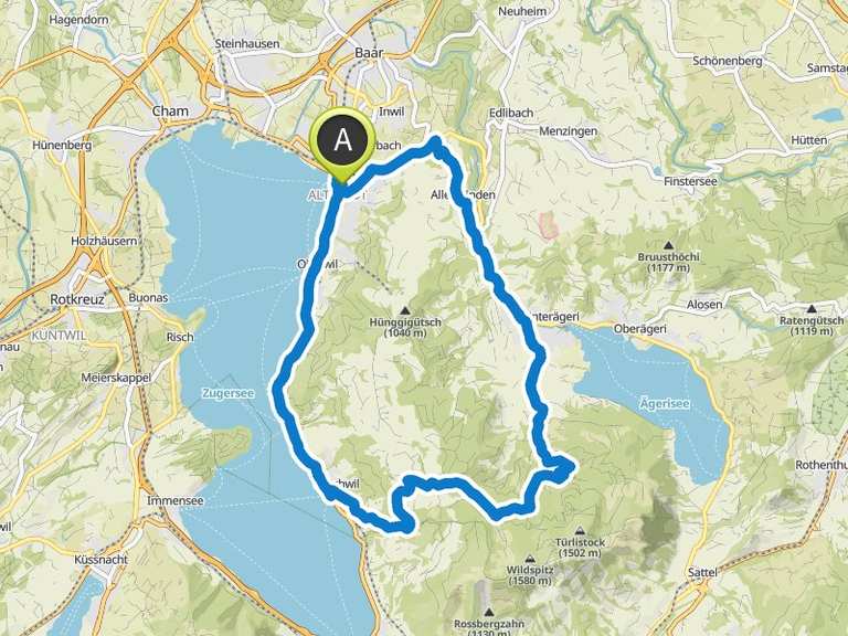 Zugersee Artherstrasse am Zugersee Runde von Zug Postplatz Rennrad