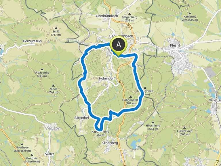 Kapellenbergturm Schwarzer Teich Runde von Bad Brambach Wanderung
