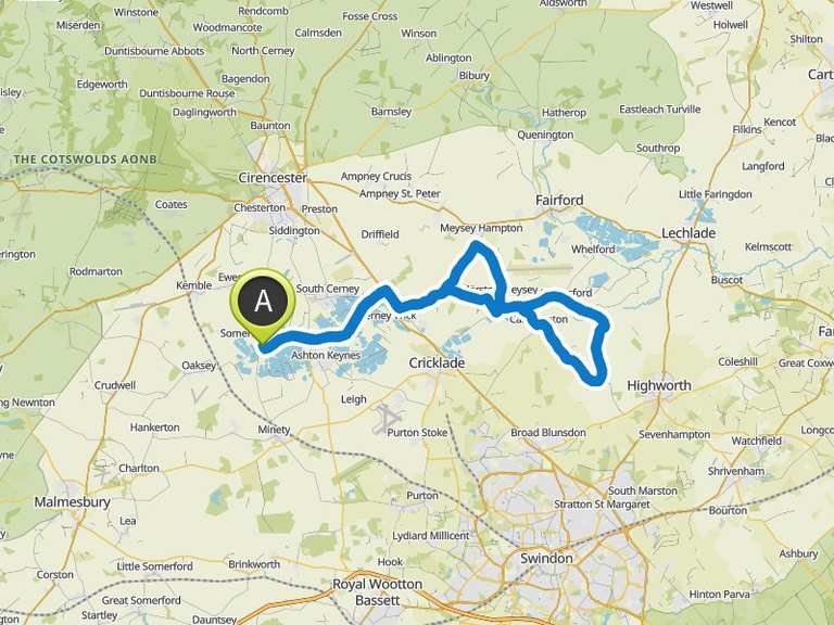 Cotswold Water Park Lakeside stop spot Loop from Somerford Keynes