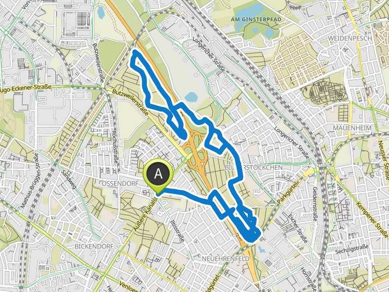 Bürgerpark Ossendorf – Blücherpark Runde von Köln-Ehrenfeld | Lauf | Komoot