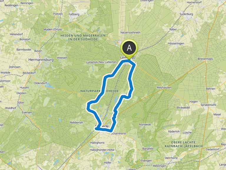 Schneller Weg durch den Wald. – Gedenkstätte Eschede Runde von Unterlüß