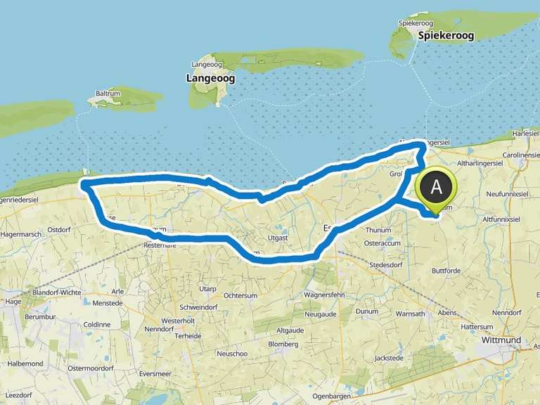 Natur Pur hinterm Deich Bensersiel Hafen Runde von Esens (Ostfriesl) Fahrradtour Komoot
