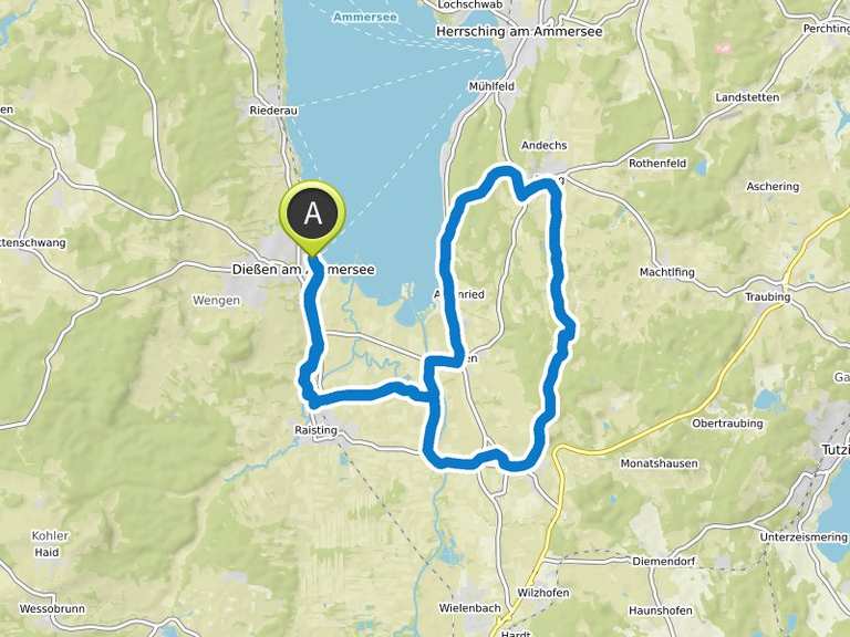 ammersee rundweg fahrrad km