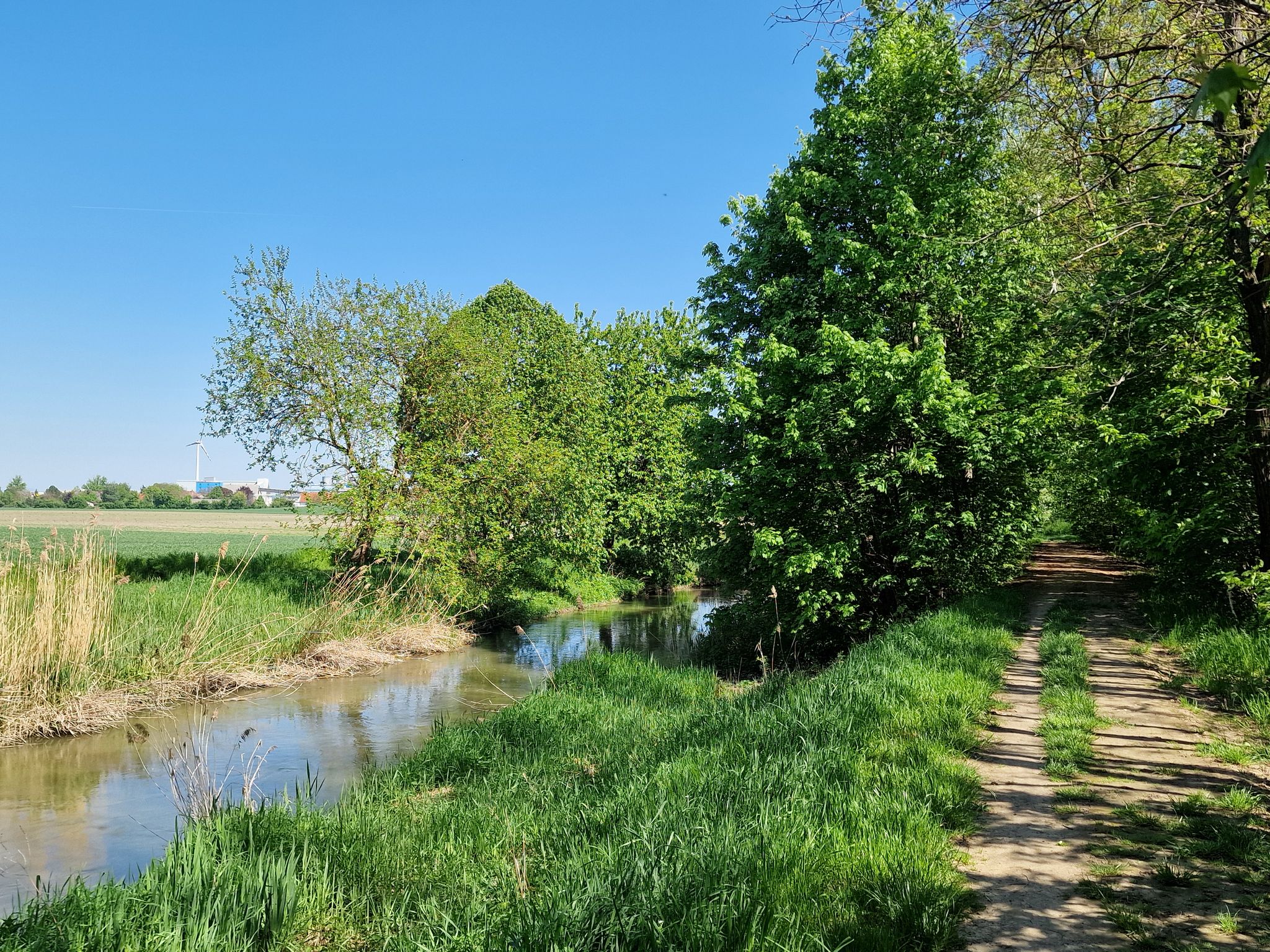 Wegstrecke entlang des Marchfeld-Kanal