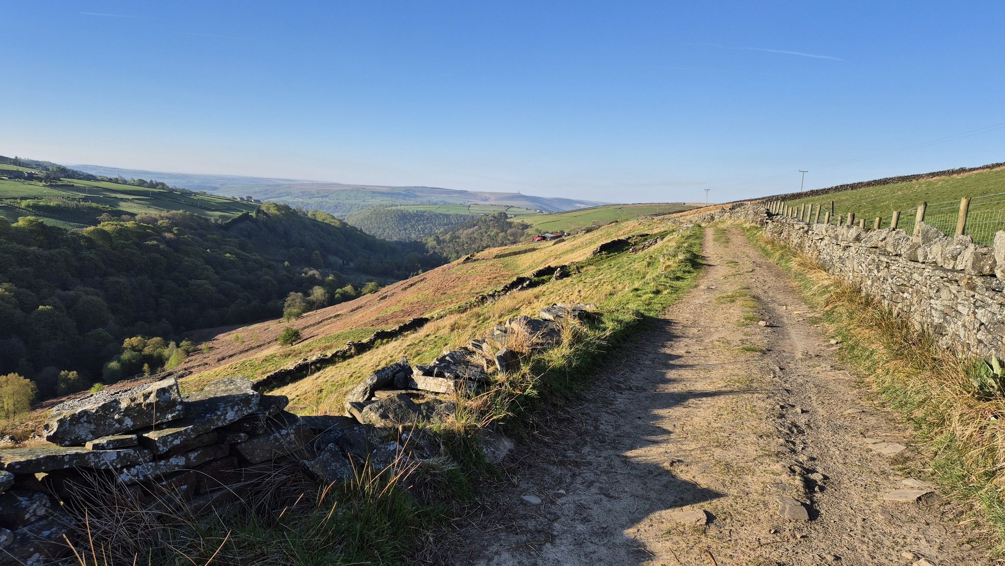 Haworth old Road coming out of Crimsworth Dean