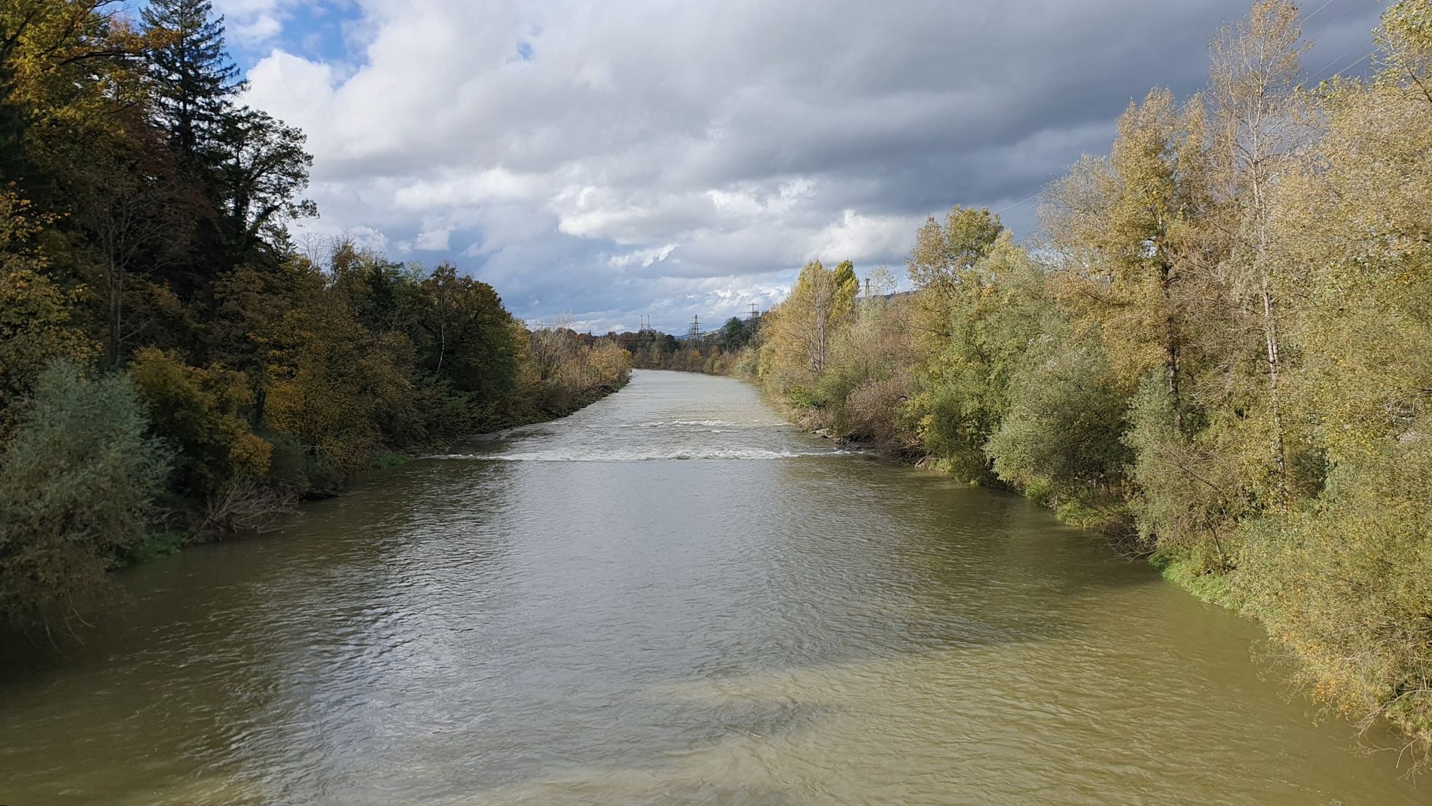 die Thur ab der Brücke bei Bürglen