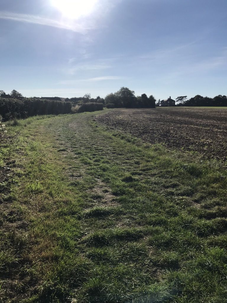 DONT go down here-it is through a muddy farmers field! TAKE THE ROAD!!