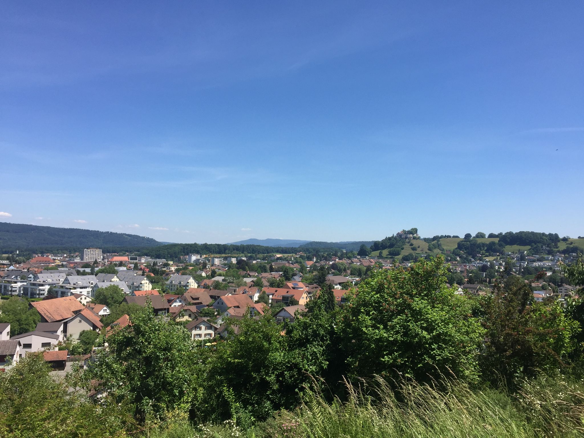 Beim Aufstieg zum Staufberg - Blick Richtung Lenzburg