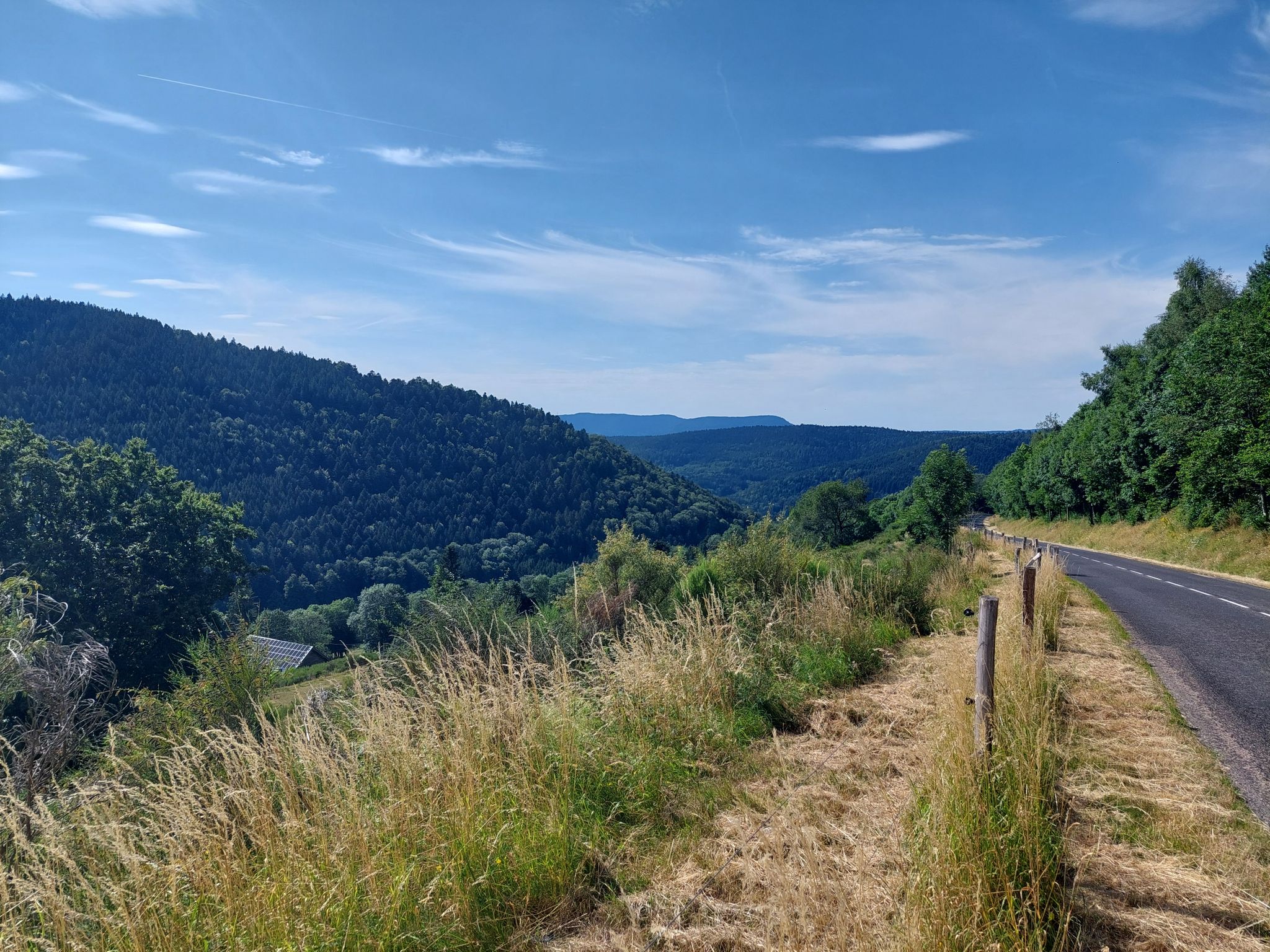 D459, Col de Sainte Marie, Blick westwärts Richtung Vallée du Mandresey
