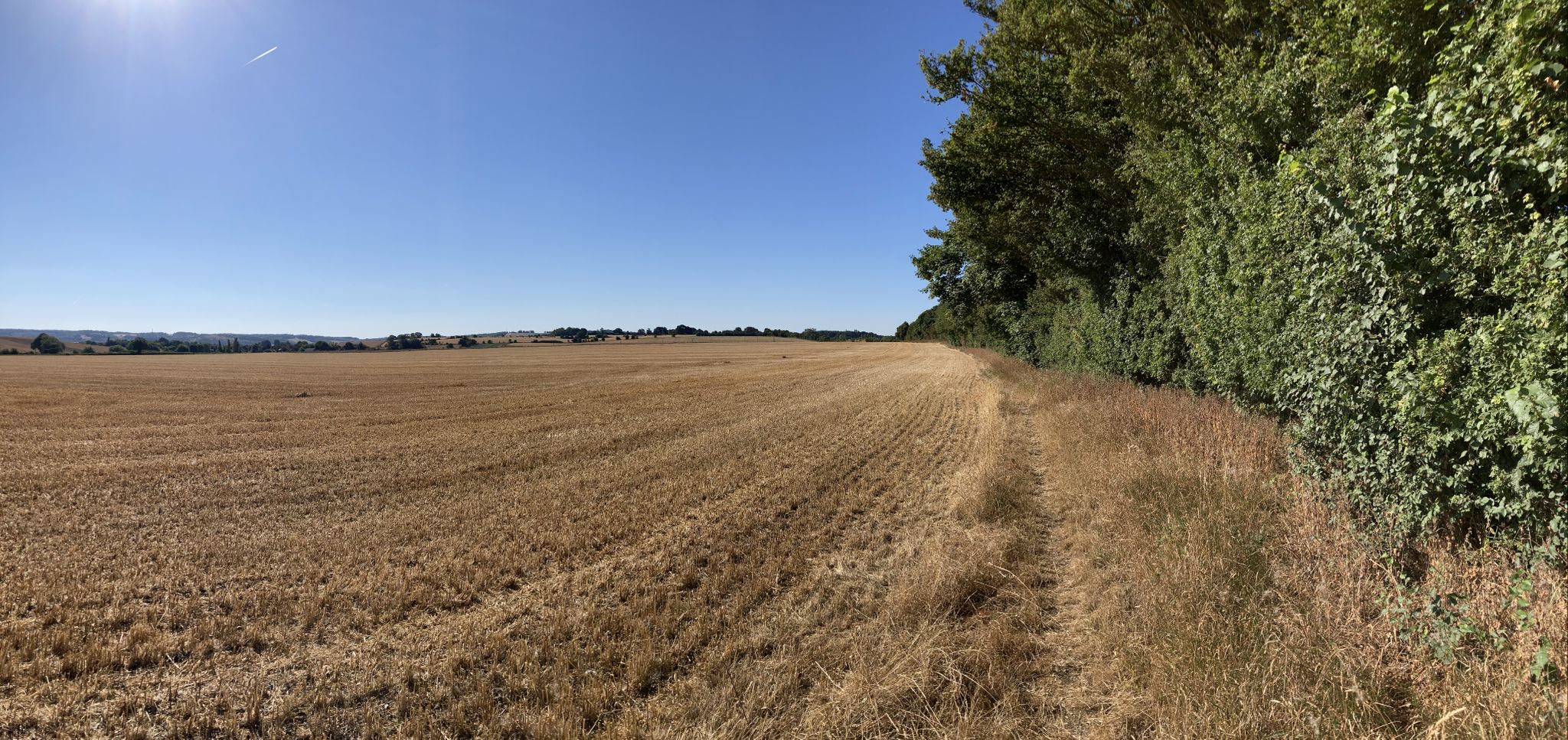 Only a vague path at the side of a field, a bit annoying to ride over this section