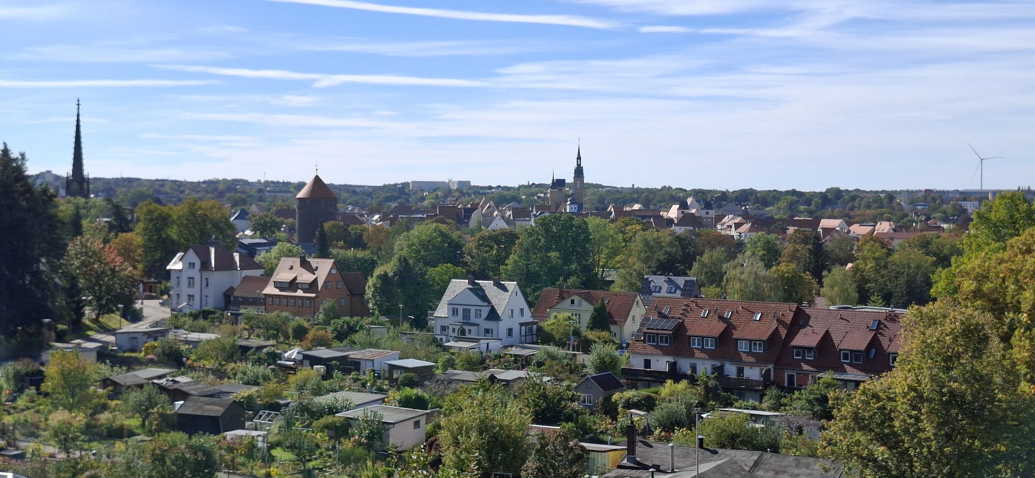 Blick über die Altstadt von Freiberg von der Halde Alte Elisabeth 