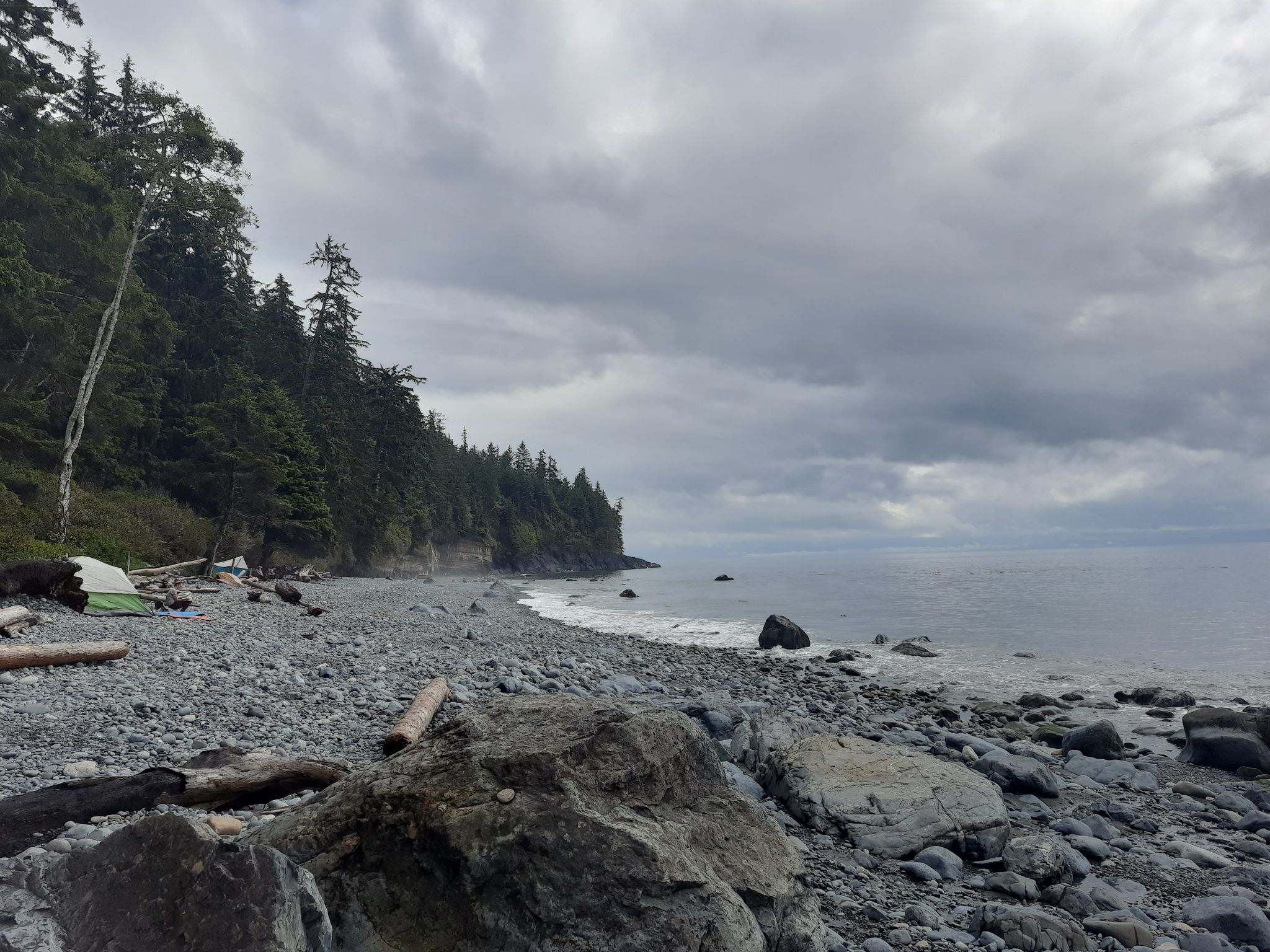beach and waterfall
