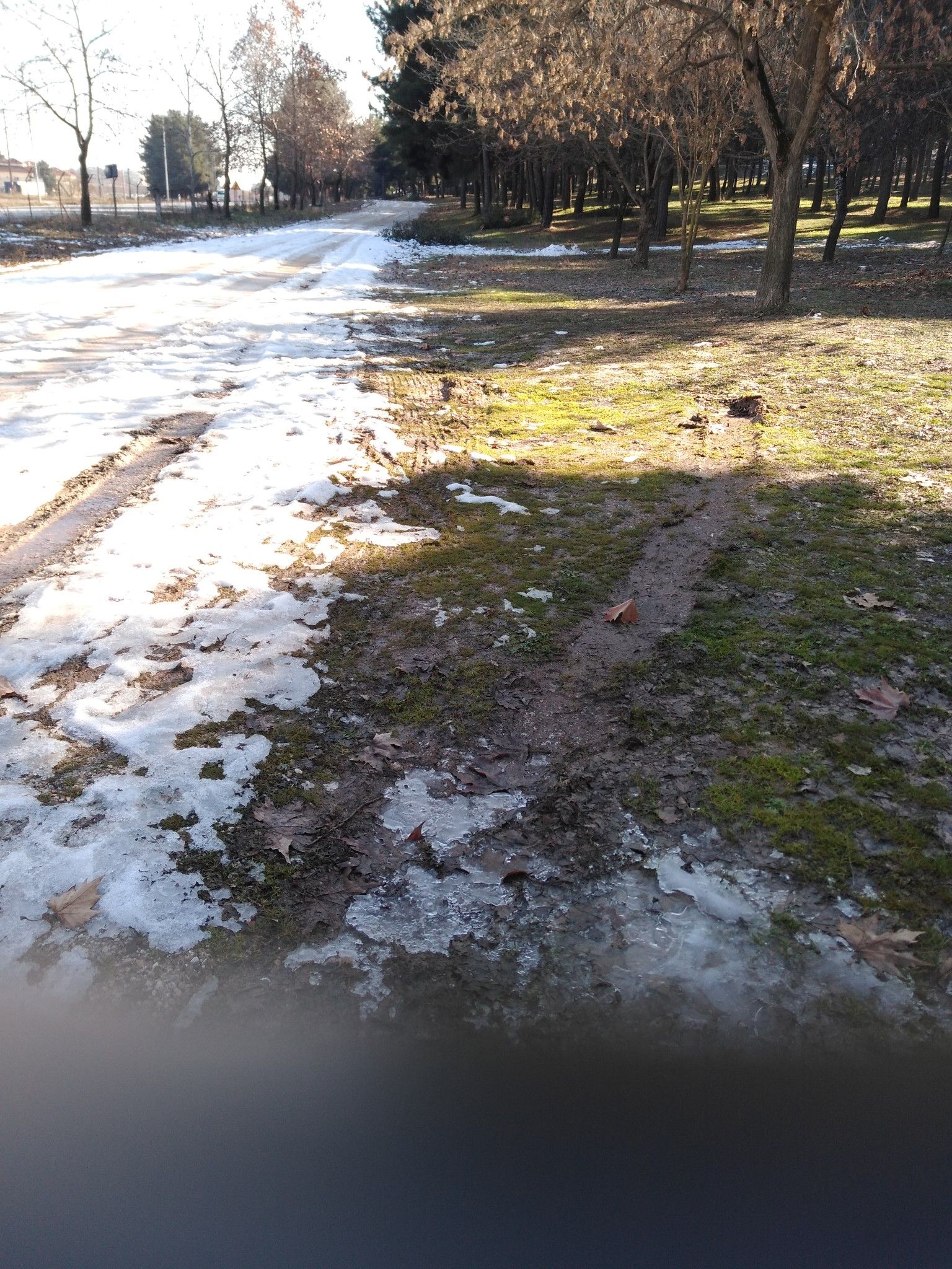 ice on descent road