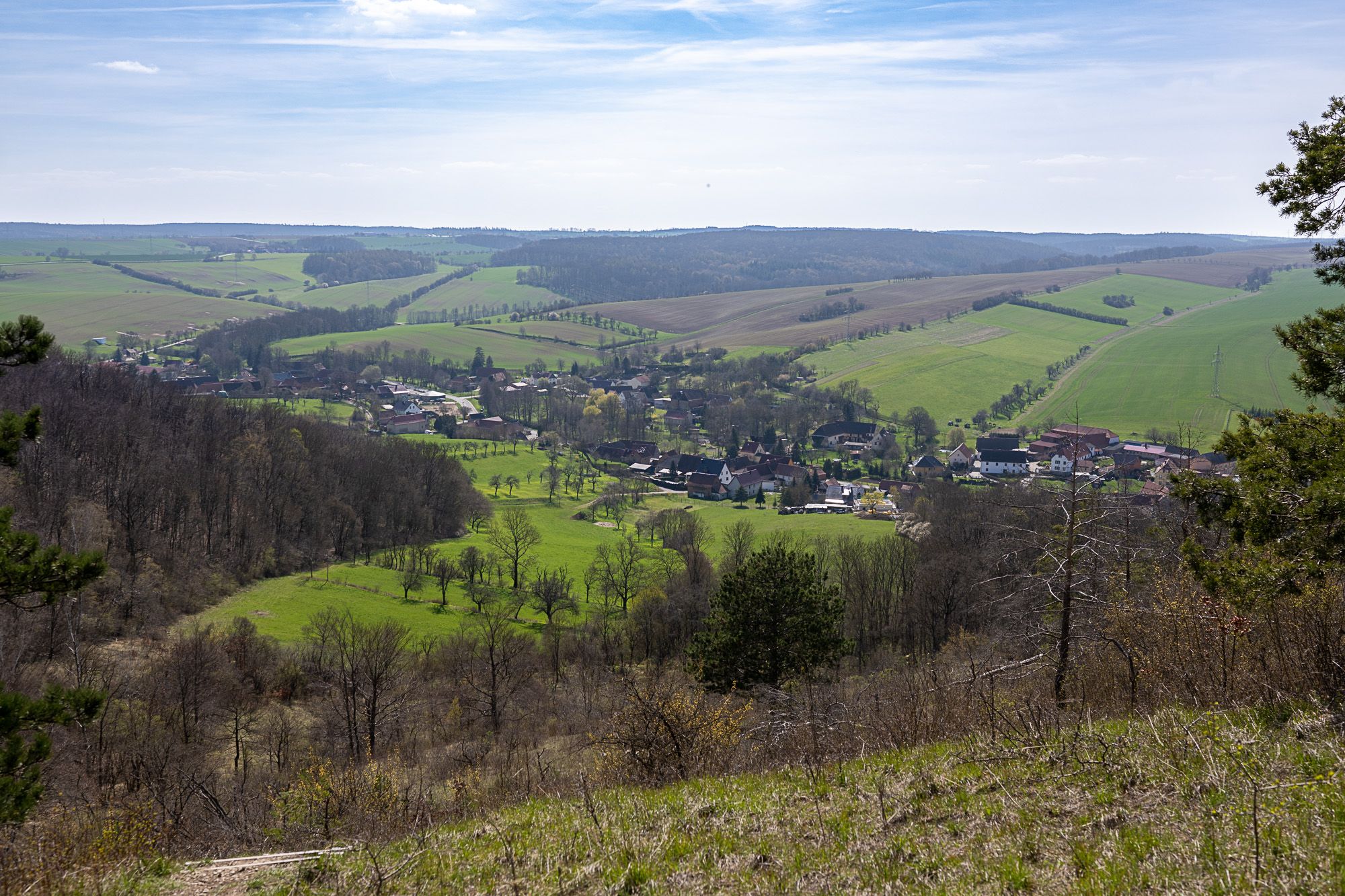 Panorama der Finnelandschaft, Steinbach im Vordergrund