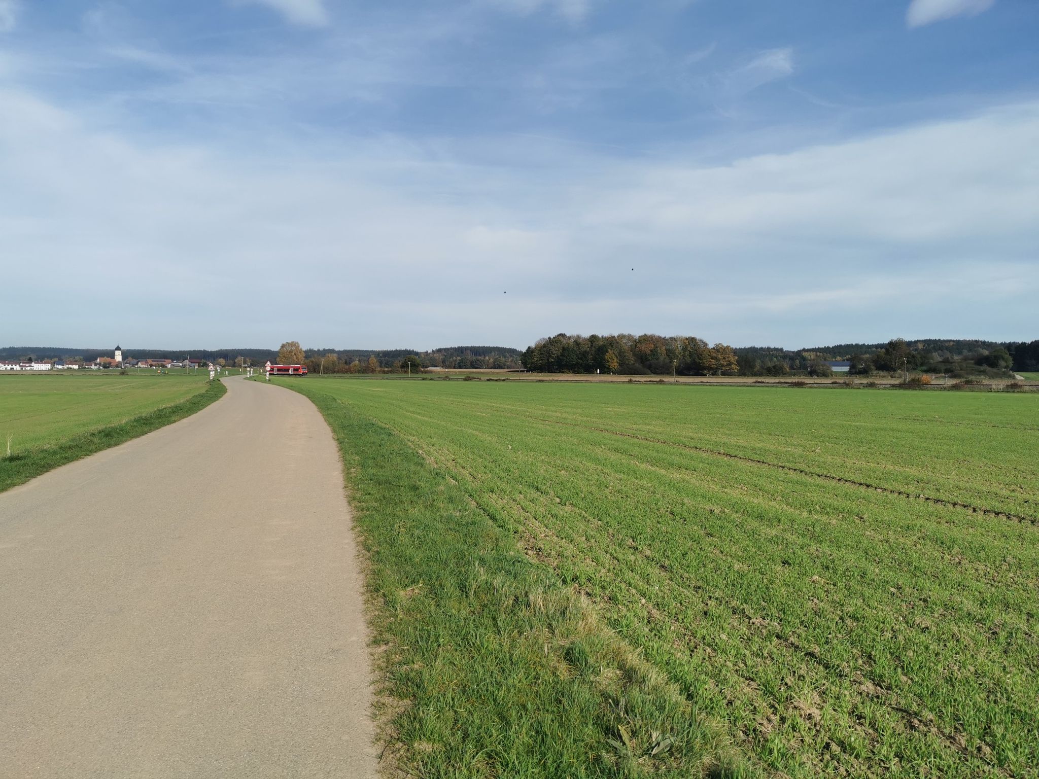Der Triebwagen nach Mindelheim kurz vor dem Zielbahnhof