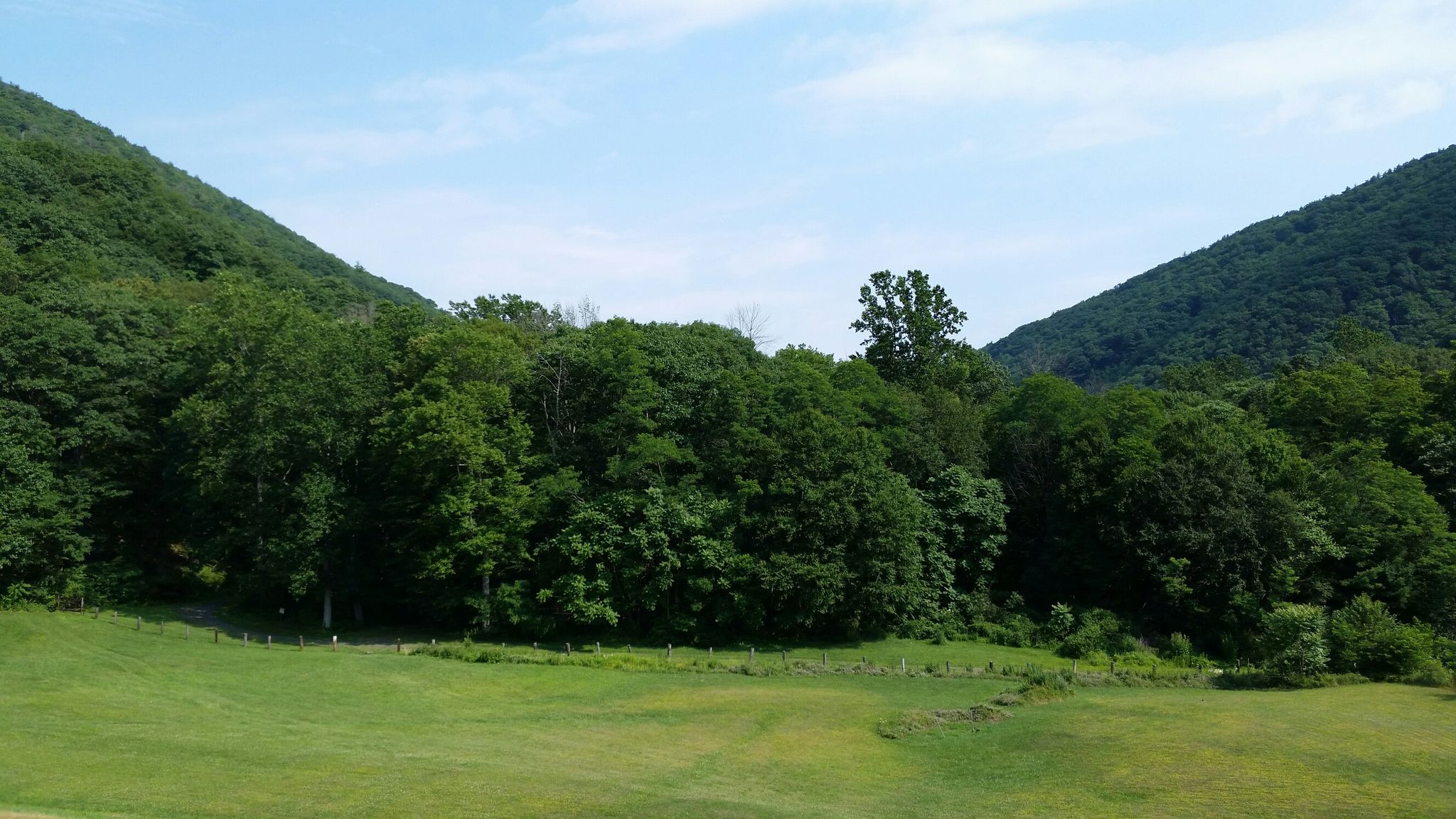 looking down the valley from the dam