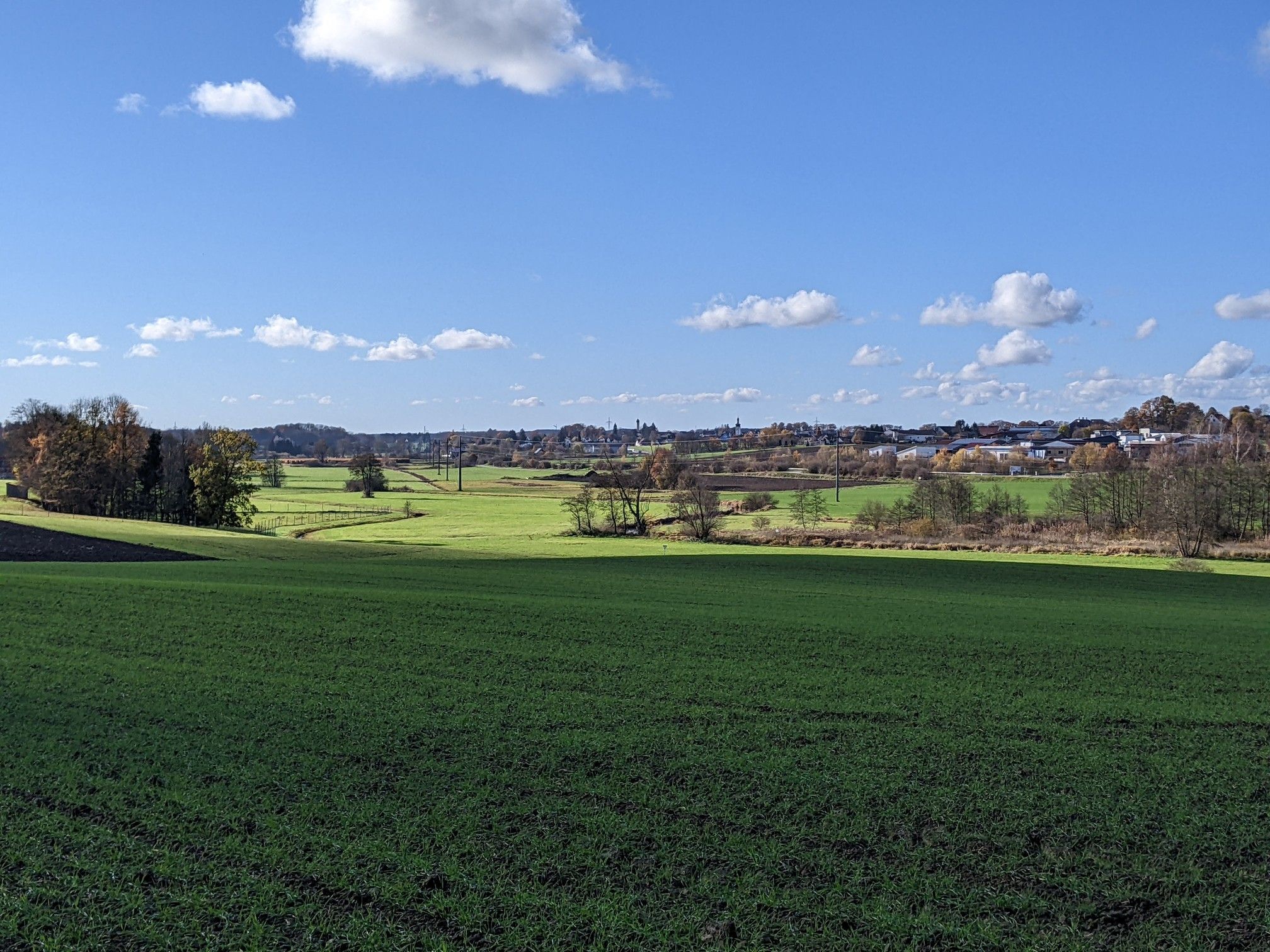 Blick ins Glonntal in Richtung Pfaffenhofen/Glonn